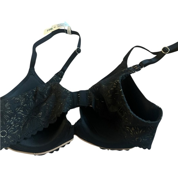 NWT Sunnie Full Coverage Lightly Lined Blossom Lace Trim Bra - Size 34B, Black! - Picture 6 of 8
